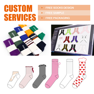 Custom Logo Grip Trampoline <strong>Socks</strong> Pilates Non Slip Yoga Curl <strong>Socks</strong> Compression Tube Crew Ruffle <strong>Socks</strong> - Product Image 4