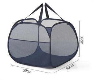 Versatile Foldable <b>Laundry</b> Basket in Square Shape 90L Made of Durable Nylon <b>Mesh</b> - Product Image 3