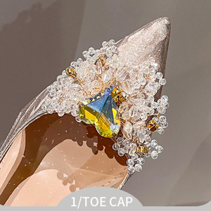 Chaussures de soirée et de mariage pour femme à talon, avec décoration en strass, slingback, élégantes, talons aiguilles 2024 pour femmes - Product Image 5