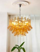 Lustre en verre de Murano rétro français, lustre en verre pour salon de villa