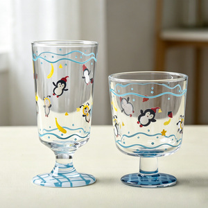 Offre Spéciale – Verres à Boire Peints à la Main, Gobelets en Verre Coloré avec Pied, Coupes à Dessert sur Pied, Verres à Lait et à Crème Glacée pour Restaurants - Product Image 5