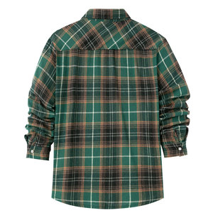 เสื้อเชิ้ตแขนยาวผ้าฝ้ายฟลานเนลสำหรับผู้ชาย ผลิตตามสั่ง OEM ระบายอากาศได้ดี สวมใส่สบาย คุณภาพสูง 100% - Product Image 2