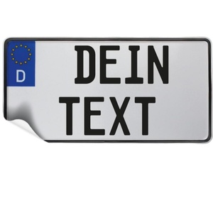 Autocollant réutilisable en PVC auto-adhésif réfléchissant pour <span class=keywords><strong>plaque</strong></span> d'<span class=keywords><strong>immatriculation</strong></span> européenne, design de dessin animé 3D personnalisé pour les véhicules de circulation routière - Product Image 1