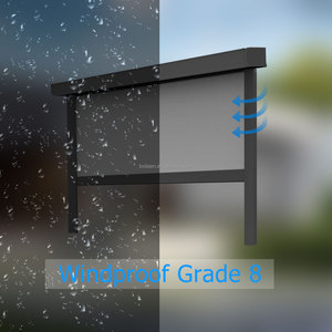 Stores intelligents étanches au vent <span class=keywords><strong>avec</strong></span> capteur de pluie et de vent stores de Patio guidés par voie zippée stores d'extérieur stores roulants - Product Image 4