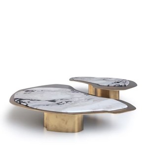 <span class=keywords><strong>Table</strong></span> <span class=keywords><strong>basse</strong></span> moderne en marbre de luxe léger avec structure métallique durable, meuble décoratif haut de gamme pour salon - Product Image 1