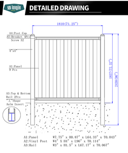 Valla de PVC para privacidad de jardín, <span class=keywords><strong>precio</strong></span> barato, blanca, 6x6, pvc - Product Image 6