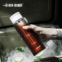 Bouteille à café froid MHW-3BOMBER Ice Core 600 ml avec filtre amovible 300 mailles, en Tritan, portable, noir et blanc