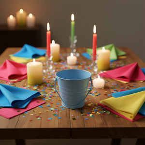 <b>Party</b> Love Metal Bucket 10x10.5cm Round Modern <b>Party</b> <b>Decoration</b> For Birthday <b>Table</b> Decor - Product Image 2