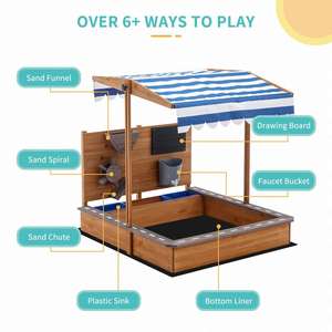 Grande <span class=keywords><strong>bac</strong></span> à <span class=keywords><strong>sable</strong></span> <span class=keywords><strong>en</strong></span> bois avec couvercle réglable, planche à dessin et auvent, pour enfants, plage, extérieur, parc, jeu de <span class=keywords><strong>bac</strong></span> à <span class=keywords><strong>sable</strong></span> pour centres commerciaux - Product Image 2
