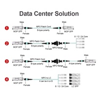 Cable de Conexión Óptica Multimodo OM3 MPO a LC SC de 8/12 Núcleos, Cable de Distribución para Redes de Centros de Datos, Suministro de Fábrica