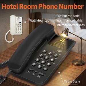 Teléfono de Hotel al por Mayor con Placa Frontal Personalizada con Logotipo, Teléfono con Cable de Pared o Escritorio a Bajo Precio para Proyectos Hoteleros FICAN 3026 - Product Image 1