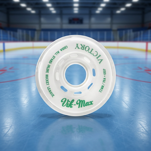 ล้อสเก็ตอินไลน์สีขาวแบบกำหนดเอง Vik-Max Hockey รุ่น 2026 |   ล้อฮอกกี้และสเก็ตระดับมืออาชีพ |   ล้อ PU สองชั้น SHR 76A พร้อมสต็อก - Product Image 1