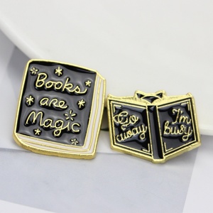 No Minimum Factory Manufacturer Wholesale Creative Cartoon Magic <b>Book</b> Series Hard Brooch Custom <b>Books</b> Enamel Pin Badge - Product Image 3
