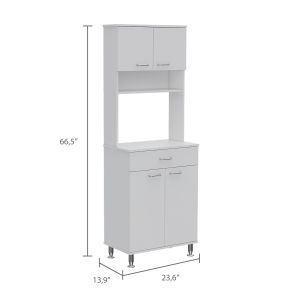 Gabinete de cocina DB Pantry Piacenza con acabado blanco de dos puertas dobles - Product Image 6