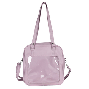 Venta al por mayor transparente PVC pantalla Crossbody bolsos niñas bolsos de hombro PU cuero personalizado Ita bolsa - Product Image 2