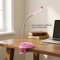 Lampe de table LED pour bureau et chambre, à intensité variable tactile, protection oculaire, abat-jour blanc, corps en PC, alimentation DC 5V, usage domestique