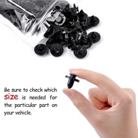 ALIMPID QGZ055 Clips de fixation universels pour pare-chocs de voiture, type poussoir, 100 pièces/sac, nouveaux, noirs, en plastique durable, attaches automobiles