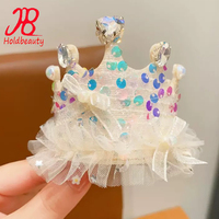 Accessoires de cheveux de fée faits à la main paillettes couronne habiller bandeaux couronne de voile de cheveux pour enfants fille