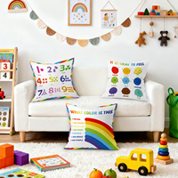 Housses de coussin pour coin lecture enfants, thème arc-en-ciel, affirmations positives, planètes, pour salle de classe et coin apaisant scolaire, 4 pièces