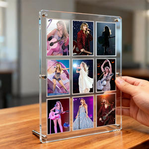 Cadre <span class=keywords><strong>photo</strong></span> en acrylique à 6 grilles très vendu - Support d'affichage transparent pour photos de célébrités, décoration intérieure et cadeau - Product Image 3