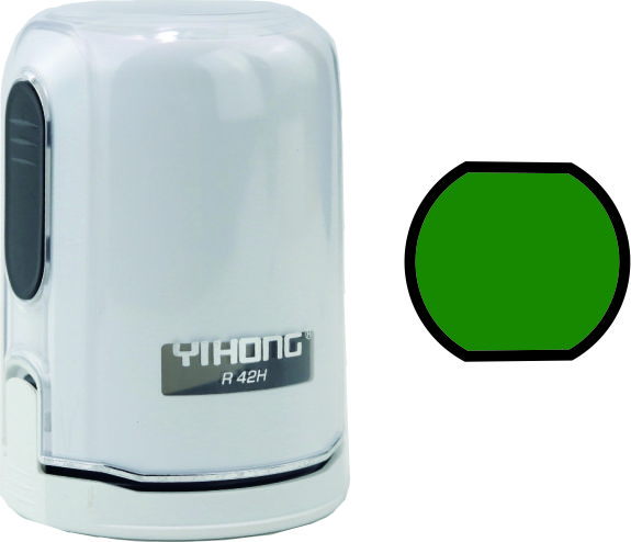 Almohadilla de tinta blanca y verde YH R42