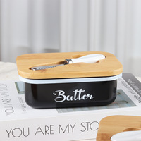 Boîte à beurre hermétique rectangulaire en fer au design moderne avec couvercle et couteau pour cuisine domestique
