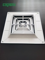 Diffuseur d'air carré en plastique ABS OEM, 10 pouces, résistant aux UV, à lamelles réglables, grille de ventilation HVAC, blanc