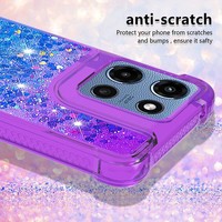 Coque de téléphone antichoc en silicone souple TPU, fine, mignonne, scintillante, rose et violette pour iPhone 17 Pro Max et 18 Pro Max
