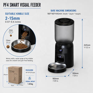 Distributeur automatique de nourriture <span class=keywords><strong>pour</strong></span> animaux de compagnie intelligent à double caméra, 6L, contrôle par application, avec interaction laser - Product Image 5