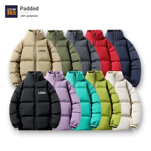 Chaqueta de invierno de gran tamaño, 10 colores, gruesa y cálida, con logotipo personalizado para hombre, ropa de burbujas, chaqueta acolchada para hombre