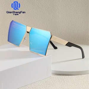 Gafas de Sol Cuadradas de Metal con Protección UV para Fotografía Urbana Europea y Americana, Protección Ocular de Moda Transfronteriza - Product Image 2
