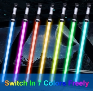 2 en 1, juguetes láser brillantes acoplables, <span class=keywords><strong>Darth</strong></span> Vaders, <span class=keywords><strong>espada</strong></span>, Cosplay, niños, arco, juguete, sable de luz nocturna con sonido, juguetes de música - Product Image 3