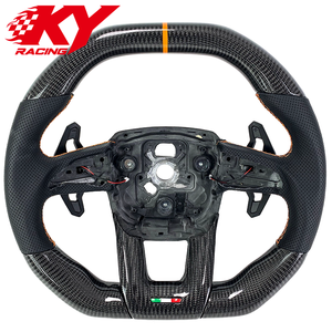 Volant personnalisé en fibre de carbone et cuir noir avec palettes de changement de vitesse pour Lamborghini Urus Huracan Gallardo Aventador LP700 - Product Image 1