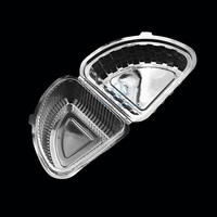 Boîte à gâteau transparente jetable, type clamshell, avec couvercle à charnière, pour gâteau, pizza, tarte, dessert