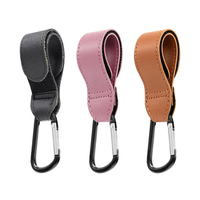 Crochet universel pour poussette en cuir PU, polyvalent, portable, pour bébé et maman