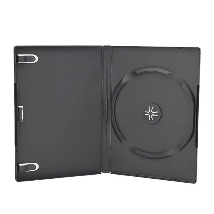 Toptan standart plastik 14MM siyah tek DVD depolama 1 disk CD mücevher kutusu DVD ambalaj koruyucu kılıf