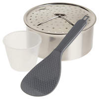 Cuiseur à riz électrique 1,5 L en acier inoxydable avec couvercle en verre, fonction cuisson automatique et maintien au chaud, mini cuiseur vapeur avec grille pour hôtels et usage domestique