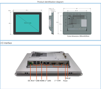 PC industriel à écran tactile résistant de 12 pouces, performances rapides, Celeron J1900, DDR3 4 Go intégré, 2 LAN, indice de protection IP65, étanche