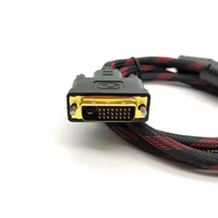 Câble DVI Super Rapide 1080p 3D avec Connecteurs Plaqués Or Mâle-Mâle DVI vers DVI 24+1 Broches, Gaine en Nylon Tressé pour HDTV, XBOX, Moniteur