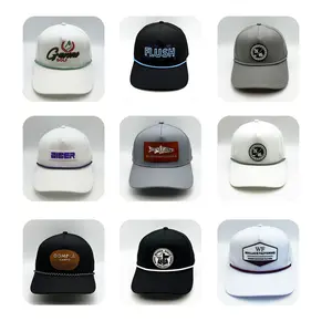 5 Panel Leather Patch Logo Gorras Waterproof Baseball Caps Custom Laser Cut Hole Perforated Performance Sports Golf Hats