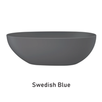 SUMI Autoportant Mat Rond Ovale Baignoire Baignoires 2025 Nouveau Solide Acrylique Moderne Appartement Surface Résine 5 Ans Couleur Blanche