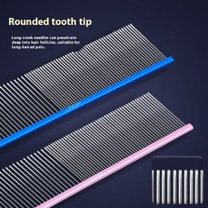 HATELI 16*5.2cm Pettine in Metallo Ecologico per Cani a Pelo Lungo, Design Aperto per Sciogliere i Nodi, per Tutte le Stagioni, per il Bagno e la Pulizia degli Animali Domestici - Product Image 3