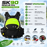 Gilet de sauvetage professionnel 100N pour le rafting en eaux vives, le kayak et les secours en eaux courtes, en Cordura 500D, flottabilité réglable
