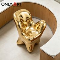 Chaise de salon personnalisée Only Art, design simple, en métal, moderne, en forme de dent dorée, en promotion, pour le secteur dentaire