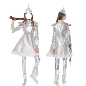 Conjunto de Disfraces Temáticos para Padres e Hijos, Disfraz de Película para Juego de Roles, Pantalones y Vestido para Carnaval, Halloween, Purim, <span class=keywords><strong>Cuento</strong></span> de Hadas, Disfraz de Hombre de Hojalata Plateado - Product Image 5