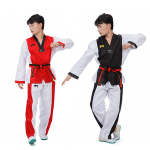 China Fábrica al por mayor <span class=keywords><strong>Wushu</strong></span> Taekwondo Uniforme/Dobok/Kimono Material superior para el <span class=keywords><strong>estilo</strong></span> de artes marciales de Karate - Product Image 6