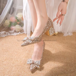 New Luxury Rhinestone Wedding High Heels for Women - Stiletto Bridesmaid Party Shoes Factory Wholesale - Product Image 2