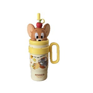 Botella de agua aislada Tom y Jerry de 500 ml con pajita, vaso de viaje para todas las edades - Product Image 2