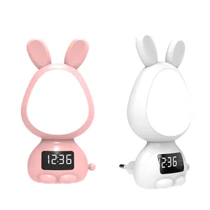 Style Led Night Light Manual Button Switch Nursing Sleeping Bedside Lamp with Timer Bunny Shape Cute Remote Control Bedroom Baby