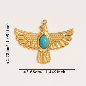 Manna moda organismo marino placcato oro pesce <span class=keywords><strong>aquila</strong></span> animale in acciaio inossidabile ciondoli fai da te per la creazione di gioielli all'ingrosso - Product Image 6